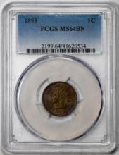 1898 Indian Cent Coin PCGS MS64BN