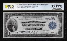 1918 $1 Federal Reserve Bank Note Minneapolis Fr.734 PCGS Choice VF 35PPQ