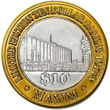 .999 Silver Maxim Hotel & Casino Las Vegas, NV $10 Limited Edition Gaming Token