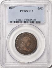 1807 Draped Bust Quarter Coin PCGS F15