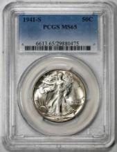 1941-S Walking Liberty Half Dollar Coin PCGS MS65