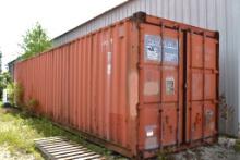 GENSTAR 40' LONG SHIPPING CONTAINER, ORANGE,