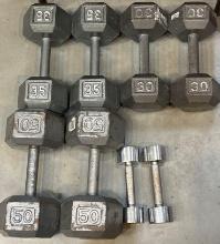 weights including sets of 5, 30,35, and 50