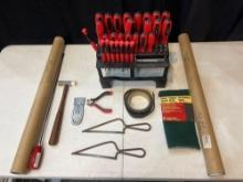 Tools, screwdriver set, .17 cal and 22 cal cleaner rods plus