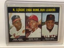 1967 Topps Home Run leaders Aaron, Allen, Mays