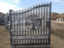 Unused 14' Bi-Parting Iron Gate w/Deer Motif.