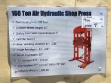 Unused 100-Ton Air/Hydraulic Shop Press.