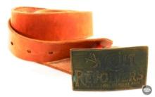 Leather Gun Belt with Colt Belt Buckle.