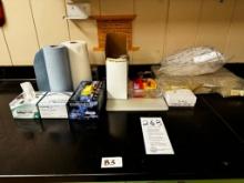 Right Countertop Contents - Paper Towels, Tissues, Gloves