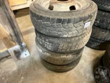 LOT OF 4 TIRES 1 WITH RIM, 245/75R17