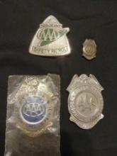 (4) AAA Safety Patrol Badges, Vintage