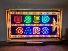 Custom USED CARS Tin Animated Neon Sign