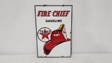 Original Texaco Fire Chief Porcelain Gas Pump Plate