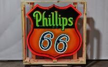 Original Phillips - 66 Porcelain Animated Neon Sign