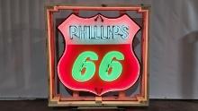 Original Phillips 66 Porcelain Animated Neon Sign