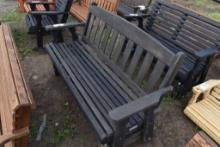 Amish Made 62" Black Stain Glider Bench