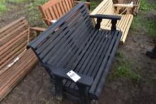 Amish Made 50" Black Stain Glider Bench