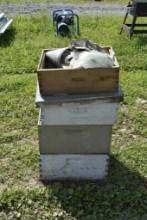 4 Bee Boxes with Bee Keeping Equipment