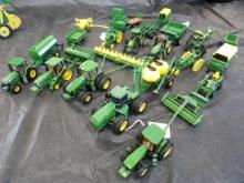 Group Of John Deere 1/64 Scale Tractors & Implements