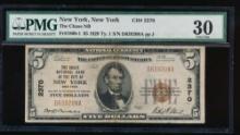 1929 $5 New York NY National PMG 30