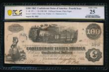 1862 $100 T-40 Confederate PCGS 25