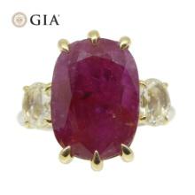 Huge 10.94 Ct GIA Certified Natural Ruby Ring