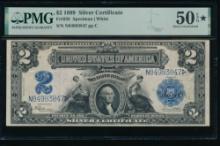 1899 $2 Mini Porthole Silver Certificate PMG 50EPQ