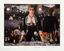 Edouard Manet Bar At The Folies Bergene Estate Signed Limited Edition Giclee