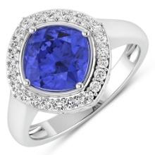 14KT White Gold 1.99ctw Tanzanite and Diamond Ring