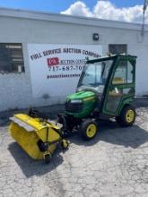 John Deere X739 Hydrostatic 4X4 Tractor W/ Sweeper