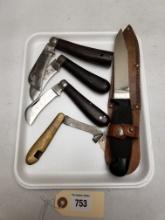 (5) Hammer Brand Pruning & Fixed Blade Knives