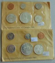 2 1965 UNC Canadian Coin Sets ($3.70 in 80% Silver