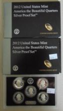 2 2012-S Silver Proof Quarters Sets.
