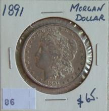 1891 Morgan Dollar F.
