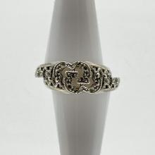 2.3g Sterling Silver Heart Ring Size 6.75