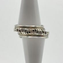 3.7g Sterling Silver Mantra Spinner Ring Size 6.5