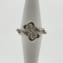 2.7g Sterling Silver Double Heart Ring Size 6.5