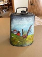 Painted farm scene cow bell......Shipping