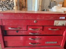 6 Drawer Waterloo Metal Tool Cabinet with Lid-26''x12''x15''. NO SHIPPING AVAILABLE ON THIS LOT!