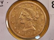 GOLD! ** SEMI-KEY 1855-O GOLD Liberty Head Ten Dollars in Very Fine