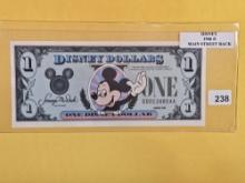DISNEY DOLLAR! Crisp Uncirculated 1988-D One Dollar Mickey
