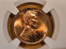 GEM! NGC 1944 Wheat cent in Mint State 66 RED