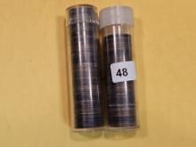 Two rolls of circulated Indian Cents