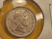 Brilliant AU-BU 1869 Netherlands silver 5 cents