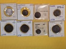 Eight nicer World Coins