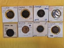 Eight nice mixed World coins