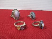 Ladies Estate Rings with Stones-Lot of 4-A