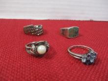 Ladies Estate Rings with Stones-Lot of 4-G