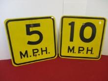 Vintage 5 & 10 MPH Road Signs