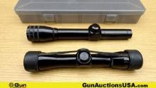 Leupold & Redfield M8 Scopes & Tackle Box. Very Good. Lot of 2; 1- Leupold M8 Features 4x Power, Dup